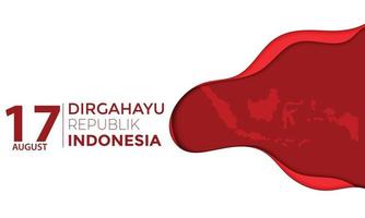 giorno dell'indipendenza dell'indonesia in stile carta vettore