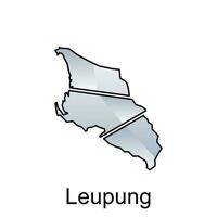 carta geografica di leupung città logo design concetto illustrazione idea stile piatto vettore design modello. isolato su bianca sfondo