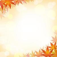 autunno maple leaf vettore cornice quadrata con uno sfondo bokeh astratto.