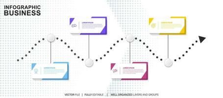 Infografica sequenza temporale modello attività commerciale concetto.vettore può essere Usato per flusso di lavoro disposizione, diagramma, numero passo su opzioni, ragnatela design ,annuale rapporto vettore