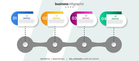 passi business data visualizzazione timeline processo modello infografica design con icone vettore