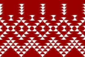 astratto etnico tribale modello arte. etnico ikat rosso senza soluzione di continuità modello. americano e messicano stile. vettore