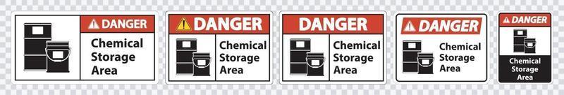 segno di simbolo di stoccaggio chimico pericolo isolato su sfondo trasparente, illustrazione vettoriale