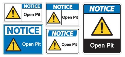 avviso segno fossa aperta isolare su sfondo bianco, illustrazione vettoriale eps.10