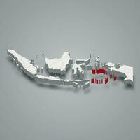 Maluku Provincia Posizione Indonesia 3d carta geografica vettore