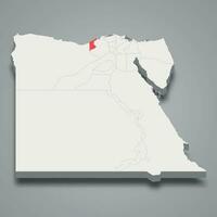 alessandria regione Posizione entro Egitto 3d carta geografica vettore