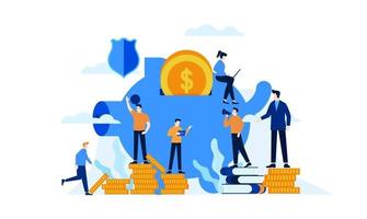 gestire le finanze risparmio di investimento in un salvadanaio illustrazione vettoriale concetto modello background