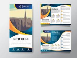 modello di brochure ripiegabile per il marketing promozionale vettore