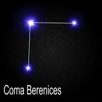 costellazione di coma berenices con bellissime stelle luminose sullo sfondo del cielo cosmico illustrazione vettoriale