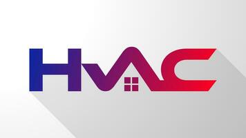 HVAC lettering per riscaldamento e raffreddamento logo design vettore