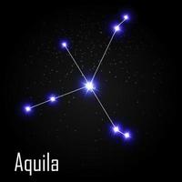 costellazione dell'Aquila con bellissime stelle luminose sullo sfondo del cielo cosmico illustrazione vettoriale