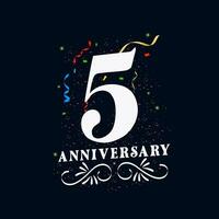 5 anniversario lussuoso d'oro colore 5 anni anniversario celebrazione logo design modello vettore