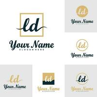 impostato di lettera ld logo design vettore. lusso ld logo design modello concetto vettore