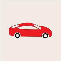 piatto rosso auto icona, rosso auto illustrazione vettore