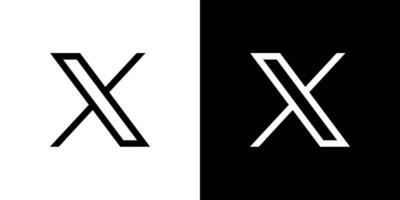 sociale media X logo rovesciato stili nel nero e bianca vettore