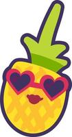 ananas signora frutta emoji felice emozione vettore
