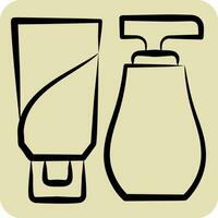 icona lozione. relazionato per bagno simbolo. mano disegnato stile. semplice design modificabile. semplice illustrazione vettore