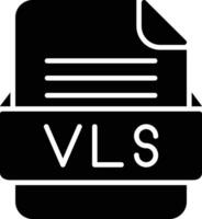 vls file formato linea icona vettore