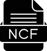 ncf file formato linea icona vettore