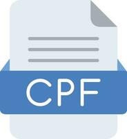 cpf file formato linea icona vettore