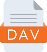 dav file formato linea icona vettore