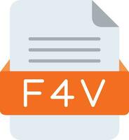 f4v file formato linea icona vettore