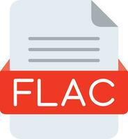 flac file formato linea icona vettore