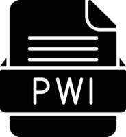 pwi file formato linea icona vettore