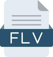 flv file formato linea icona vettore