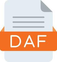 daf file formato linea icona vettore