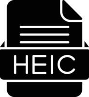 heic file formato linea icona vettore
