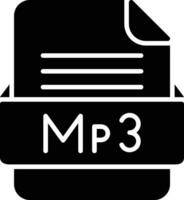 mp3 file formato linea icona vettore