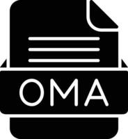 oma file formato linea icona vettore