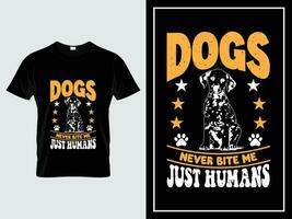 cane tipografia t camicia design vettore di moda citazione Vintage ▾ stile, cani mai mordere me. appena gli esseri umani
