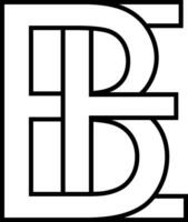 logo cartello essere, eb icona cartello Due interlacciato lettere b, e vettore