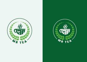 tè logo design modello vettore