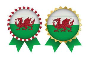 vettore medaglia impostato disegni di Galles modello