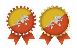 vettore medaglia impostato disegni di bhutan modello