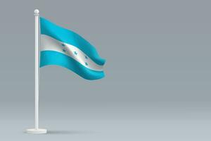 3d realistico nazionale Honduras bandiera isolato su grigio sfondo vettore