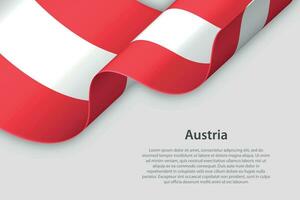3d nastro con nazionale bandiera Austria isolato su bianca sfondo vettore