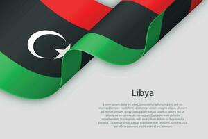 3d nastro con nazionale bandiera Libia isolato su bianca sfondo vettore