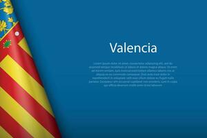 bandiera valencia, Comunità di Spagna, isolato su sfondo con copyspace vettore