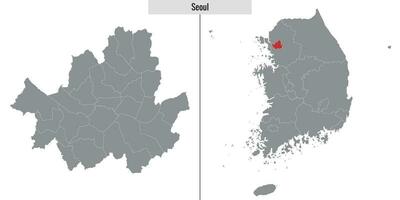 carta geografica stato di Sud Corea vettore