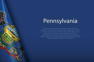 bandiera Pennsylvania, stato di unito stati, isolato su sfondo con copyspace vettore