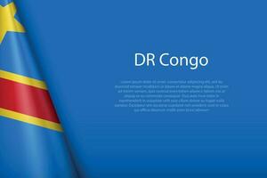 nazionale bandiera dr congo isolato su sfondo con copyspace vettore