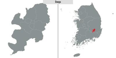 carta geografica stato di Sud Corea vettore