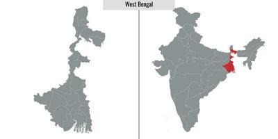 carta geografica stato di India vettore