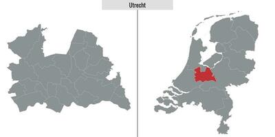 carta geografica regione di Olanda vettore