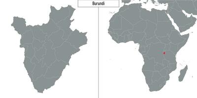carta geografica di burundi e Posizione su Africa carta geografica vettore