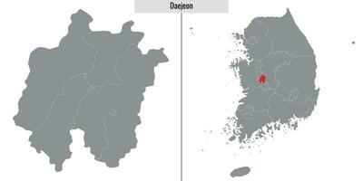 carta geografica stato di Sud Corea vettore